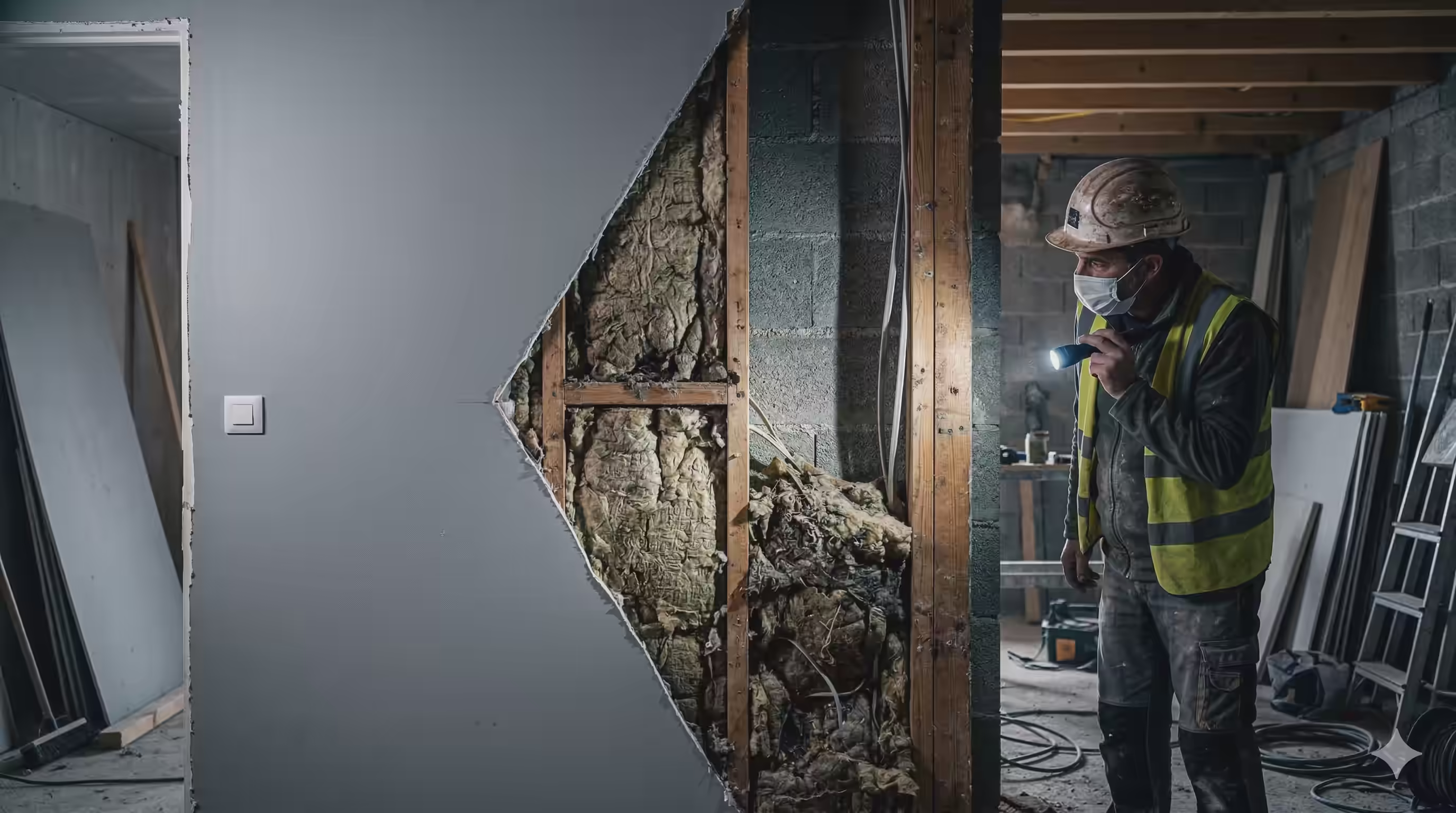 Arnaque substitution de matériaux derrière les murs