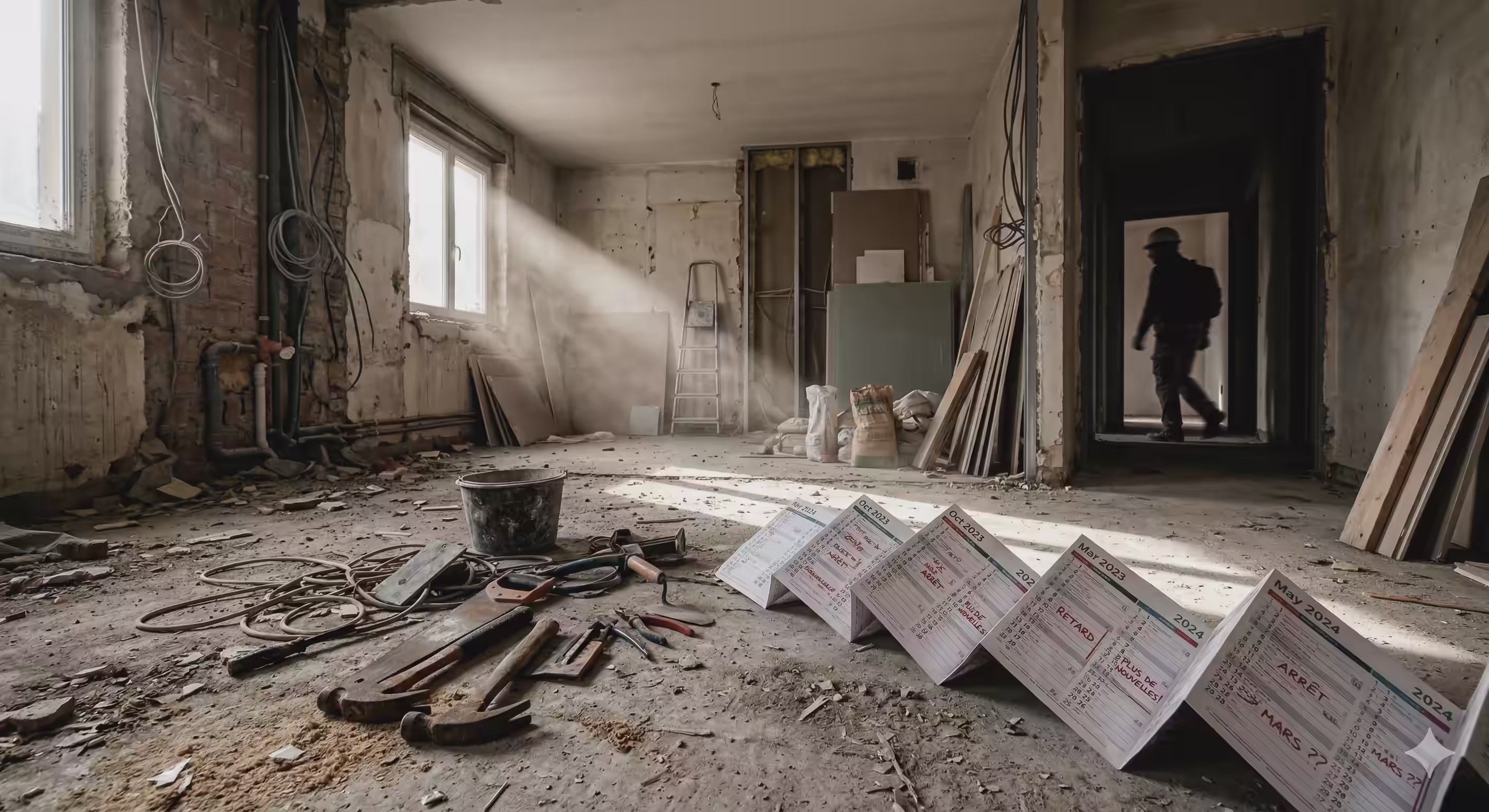 Chantier accordéon et retards de travaux artisan fantôme