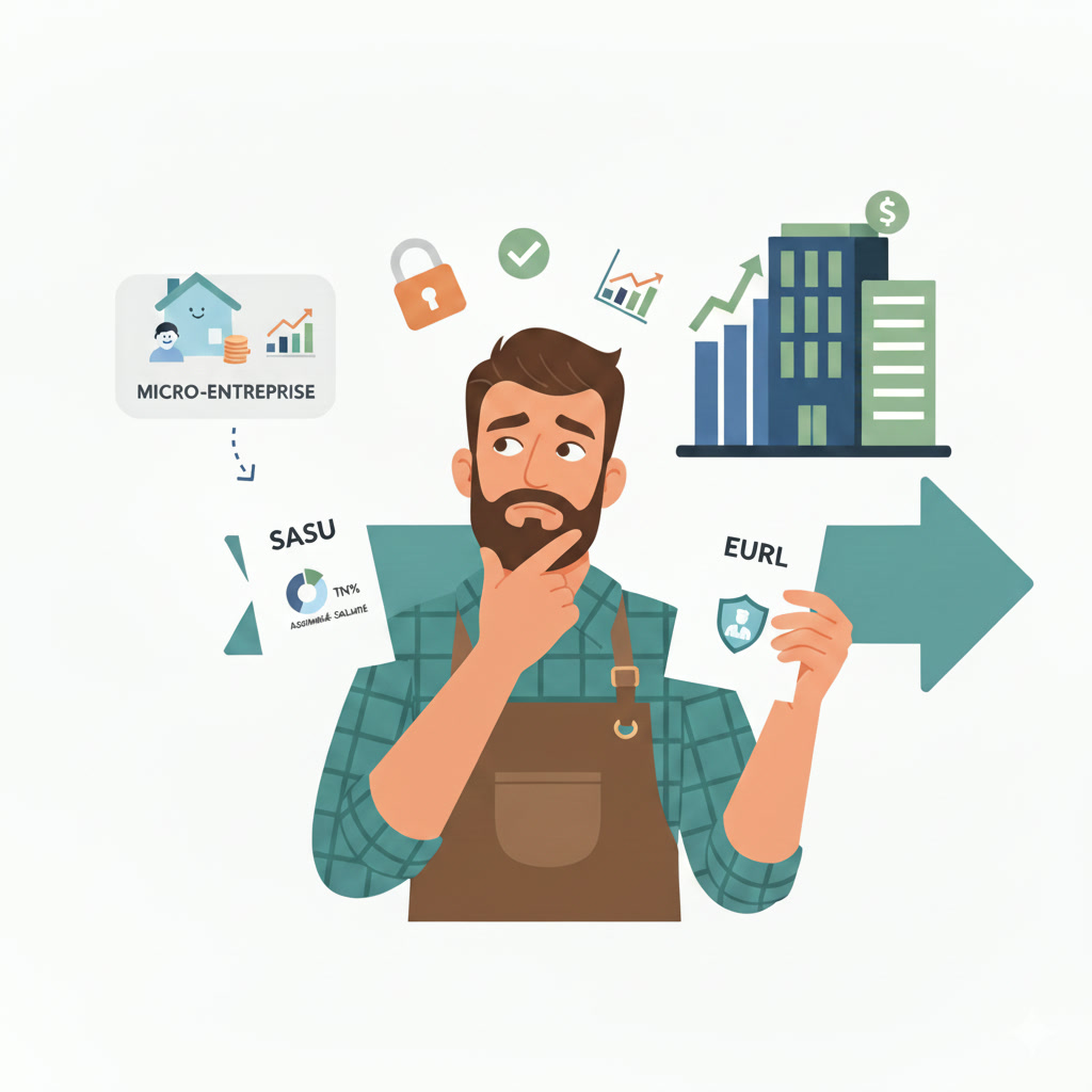 Image for Micro-entreprise ou Société (SASU/EURL) - Quand Faut-il (Vraiment) Changer de Statut ?